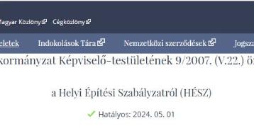 Szab�lyoz�si Terv, Helyi �p�t�si szab�lyzat